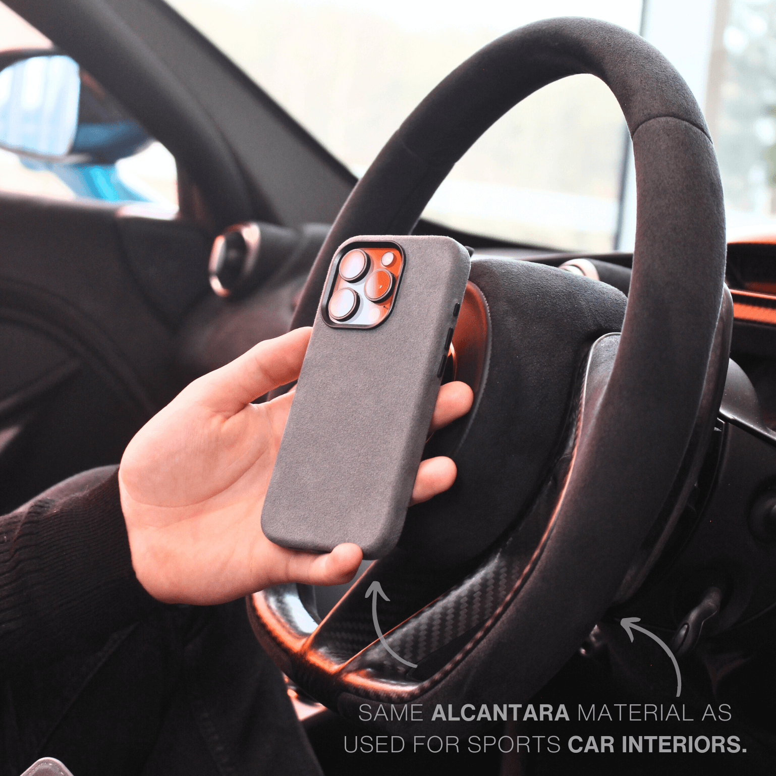 Alcantara iPhone Case + MagSafe Wallet + AirPod Case - Moon Gray Edition