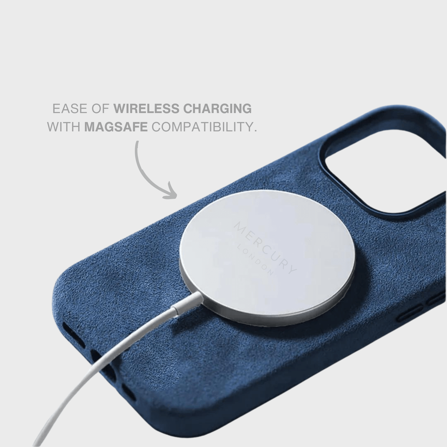 Alcantara iPhone Case + MagSafe Wallet - Midnight Blue Edition