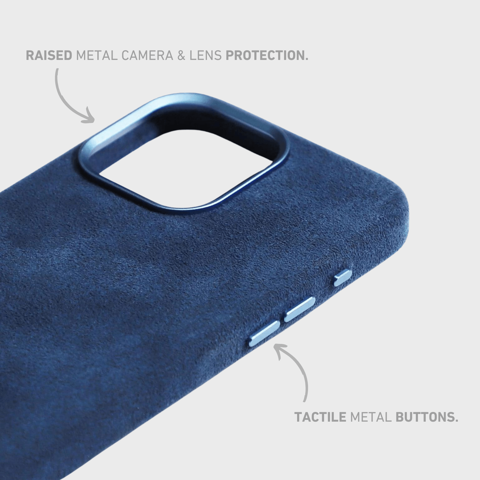 Alcantara iPhone Case + MagSafe Wallet - Midnight Blue Edition