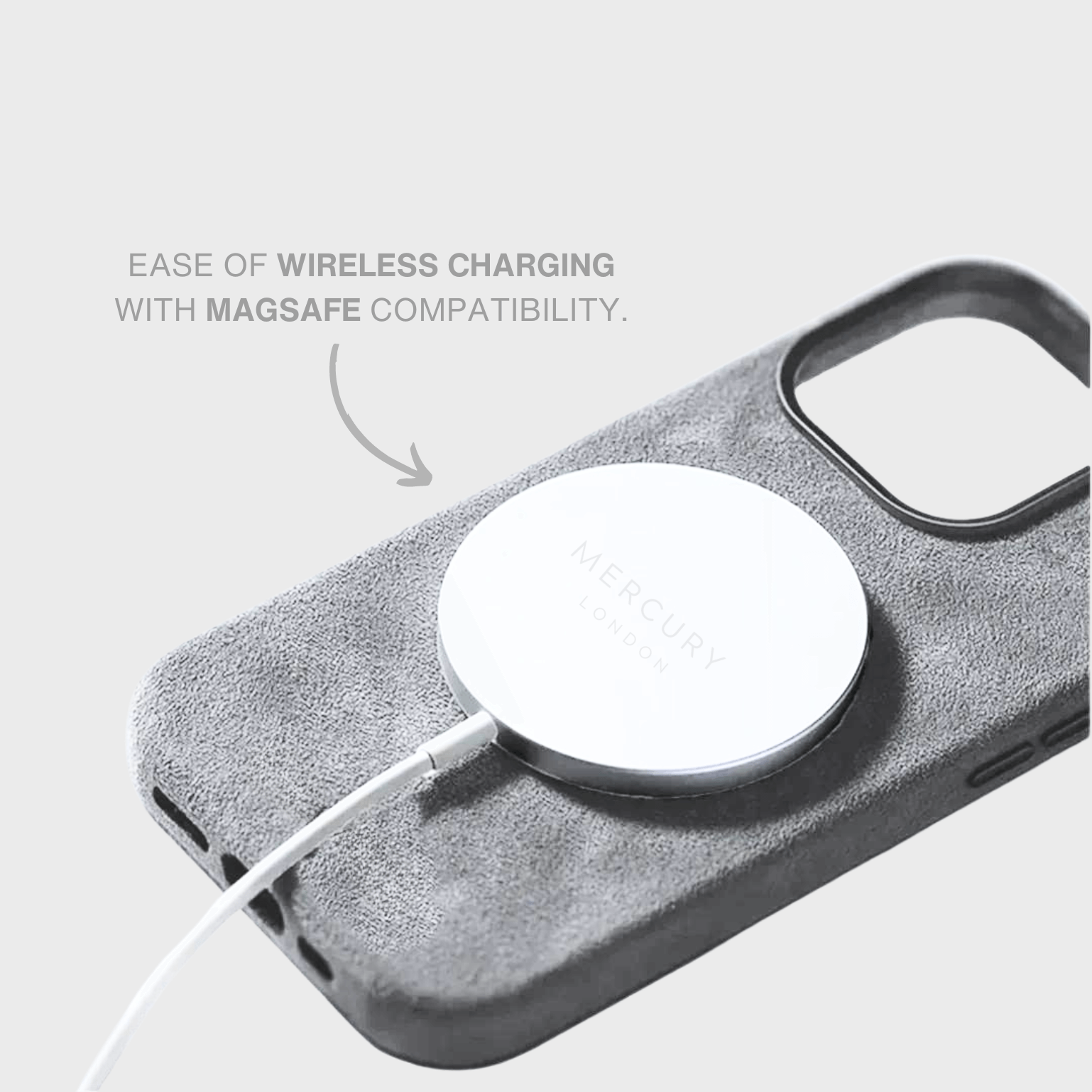 Alcantara iPhone Case + MagSafe Wallet - Moon Gray Edition