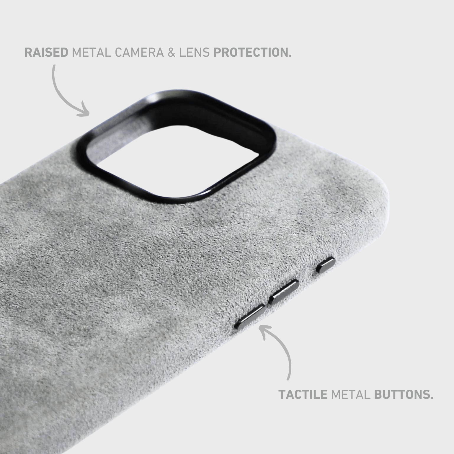 Alcantara iPhone Case + MagSafe Wallet - Moon Gray Edition