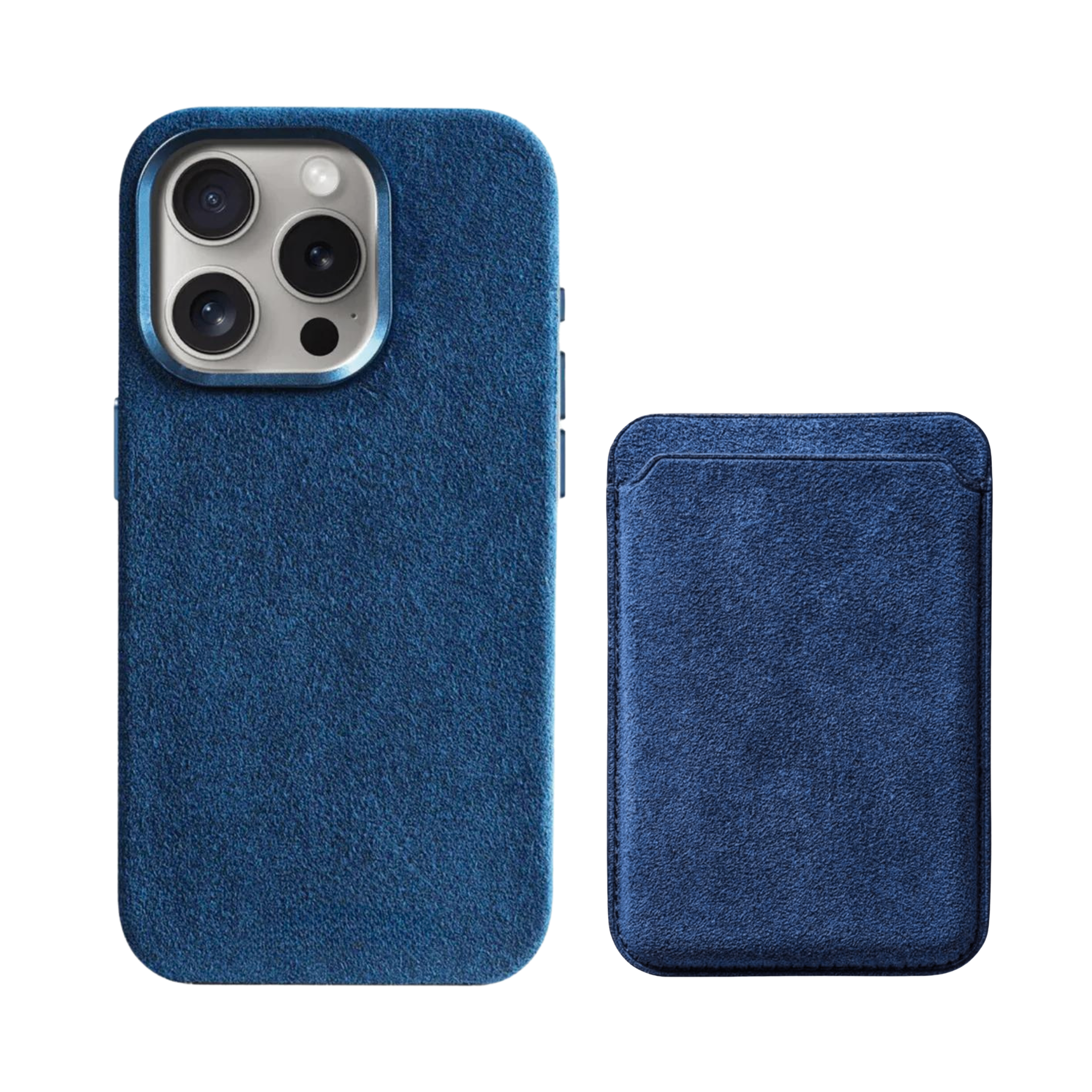 Alcantara iPhone Case + MagSafe Wallet - Midnight Blue Edition