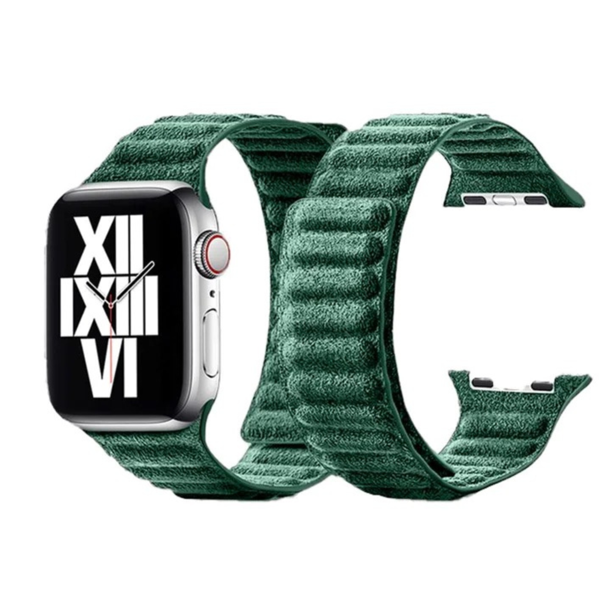 Alcantara Apple Watch Band Forest Green 42 44 45mm Ultra 49mm Magnetic
