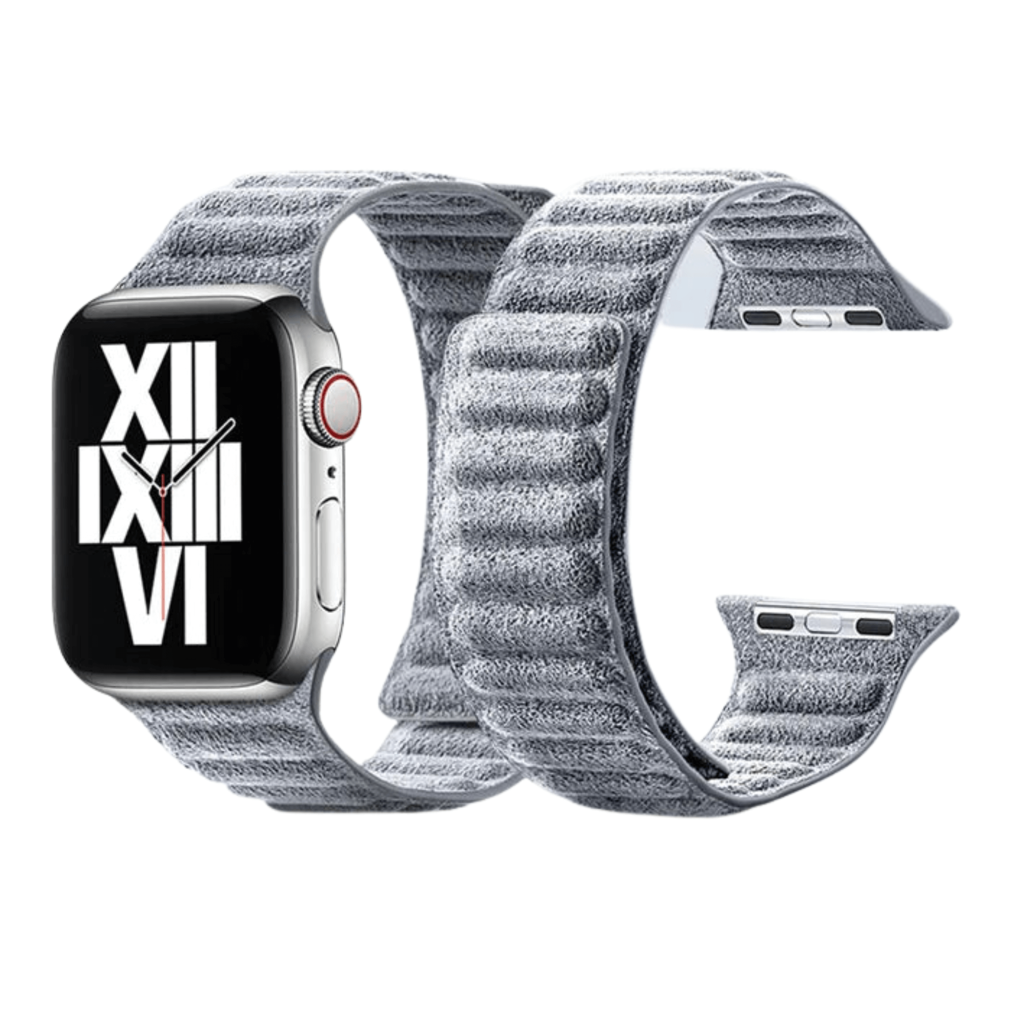 Alcantara Apple Watch Band / Moon Gray / 42/44/45 & Ultra (49mm) / Magnetic